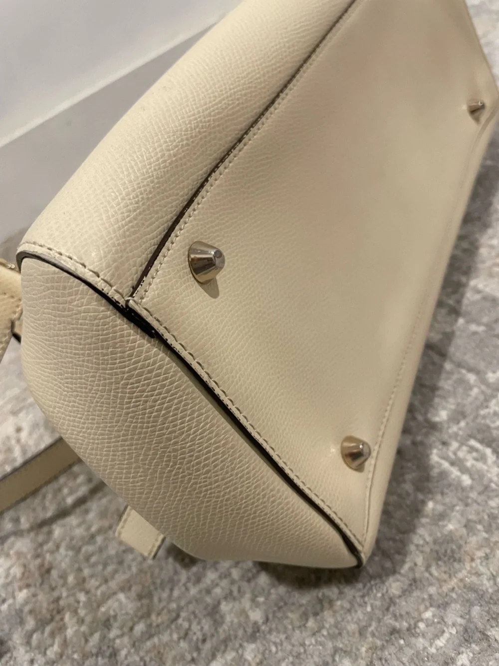 Cromia Beige Cream Italian Leather Shoulder Bag Crossbody Purse Made in Italy - Picture 9 of 15